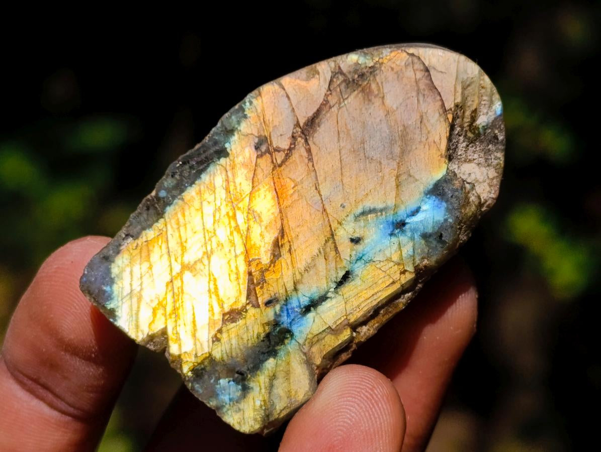 Polished One Side Labradorite Plates x 35 From Madagascar - Toprock Gemstones and Minerals 