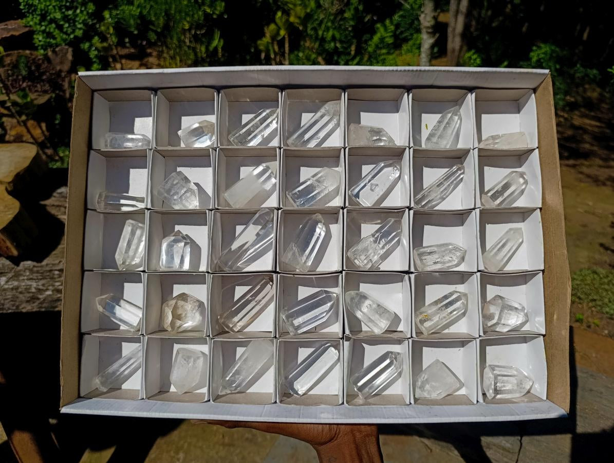 Polished Clear Quartz Crystals x 35 From Madagascar - Toprock Gemstones and Minerals 