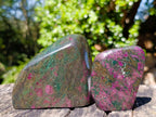 Polished Ruby Corundum in Chrome Verdite Gemstone Standing Display Pieces x 4 From Zimbabwe - Toprock Gemstones and Minerals 
