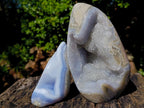 Polished Blue Lace Agate Standing Free Forms x 2 From Nsanje, Malawi - Toprock Gemstones and Minerals 