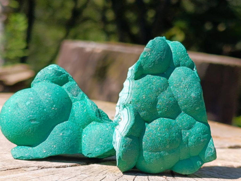 Natural Botryoidal Malachite Specimens x 12 From Congo - Toprock Gemstones and Minerals 