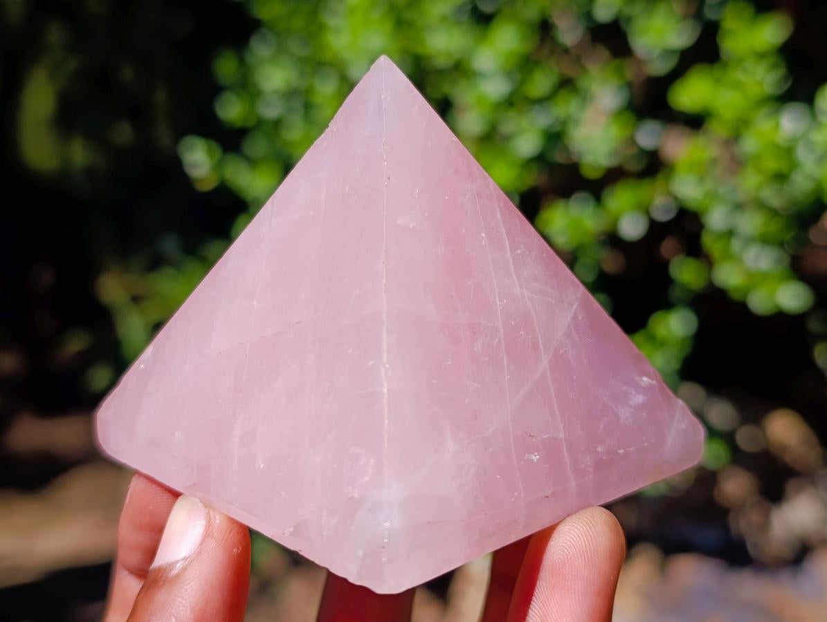 Polished Gemmy Rose Quartz Pyramids x 6 From Madagascar - Toprock Gemstones and Minerals 