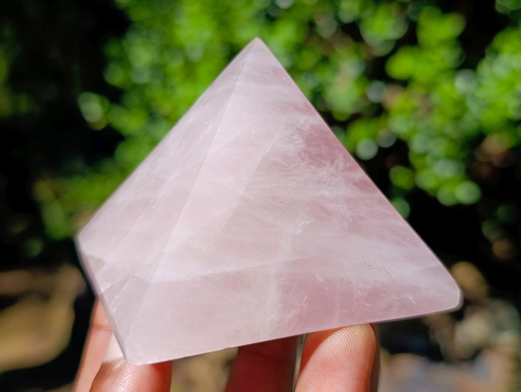 Polished Gemmy Rose Quartz Pyramids x 6 From Madagascar - Toprock Gemstones and Minerals 