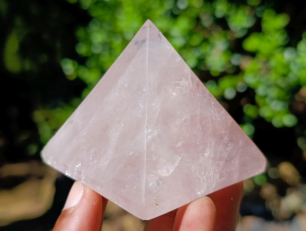 Polished Gemmy Rose Quartz Pyramids x 6 From Madagascar - Toprock Gemstones and Minerals 