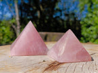 Polished Gemmy Rose Quartz Pyramids x 6 From Madagascar - Toprock Gemstones and Minerals 