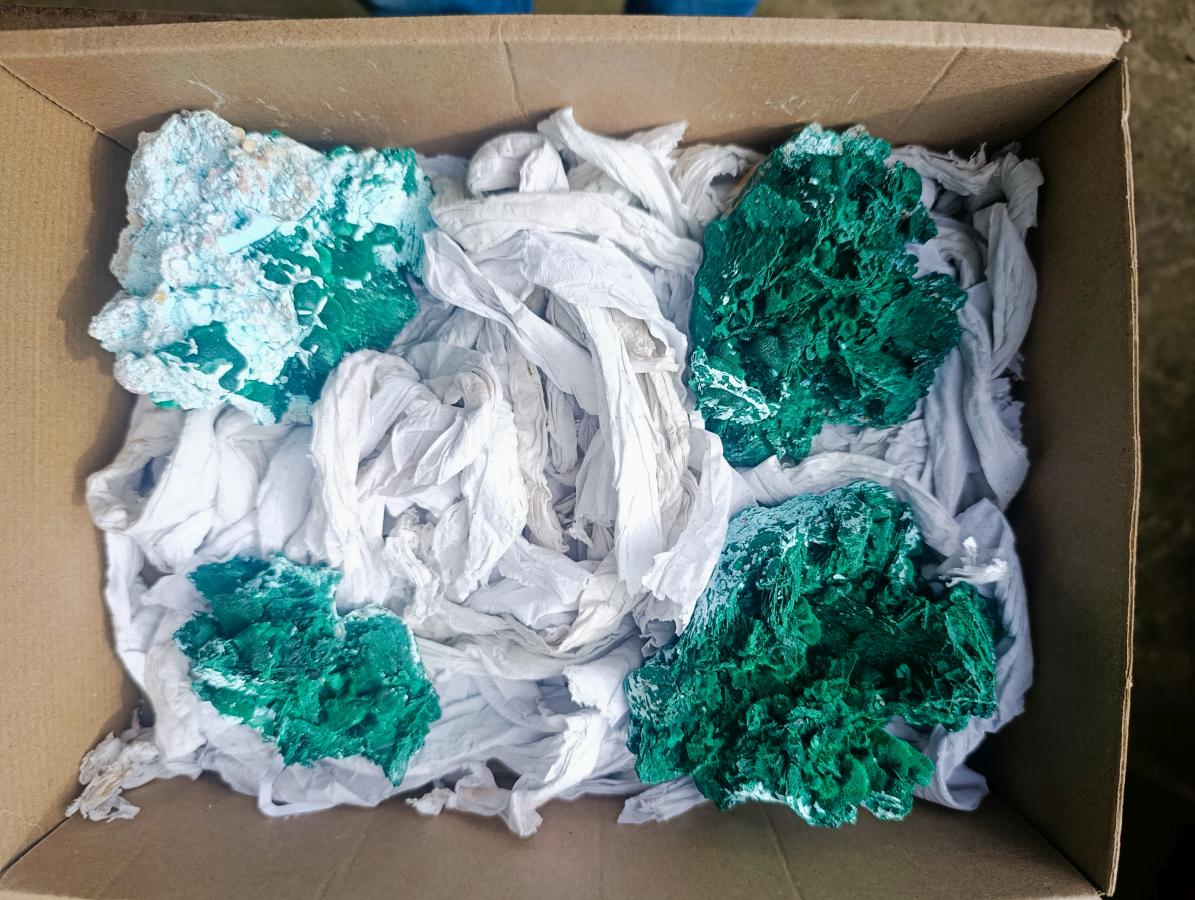 Natural Cabinet Rare Malachite Pseudomorph Specimens with Associated x 4 From Kolwezi, Congo - Toprock Gemstones and Minerals 