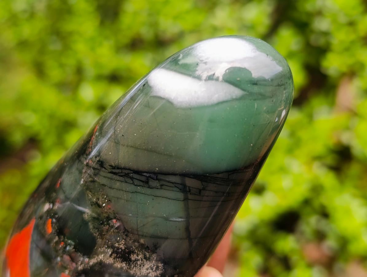 Polished Bloodstone Standing Free Forms x 2 From Swaziland - Toprock Gemstones and Minerals 