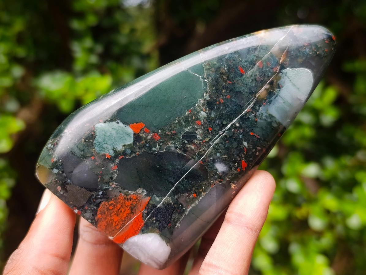 Polished Bloodstone Standing Free Forms x 2 From Swaziland - Toprock Gemstones and Minerals 