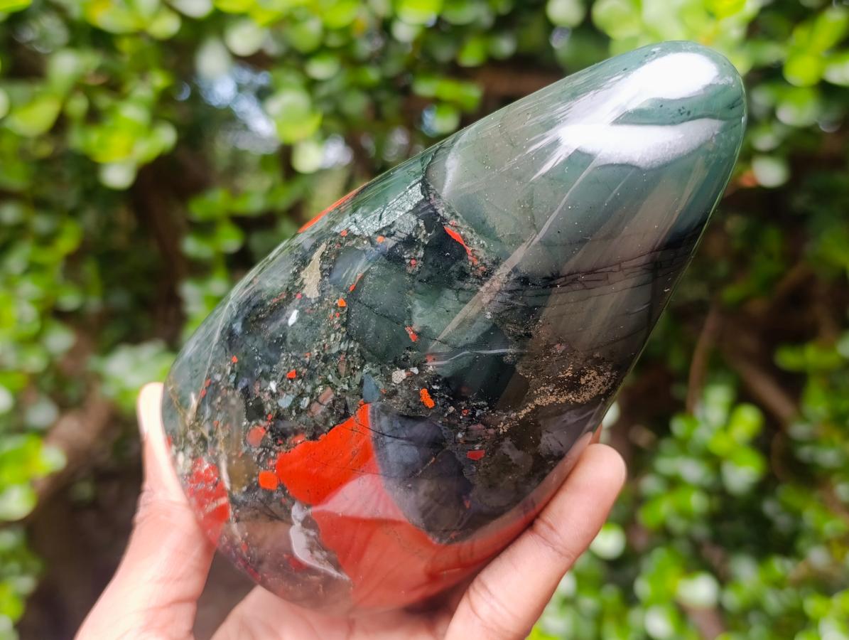 Polished Bloodstone Standing Free Forms x 2 From Swaziland - Toprock Gemstones and Minerals 