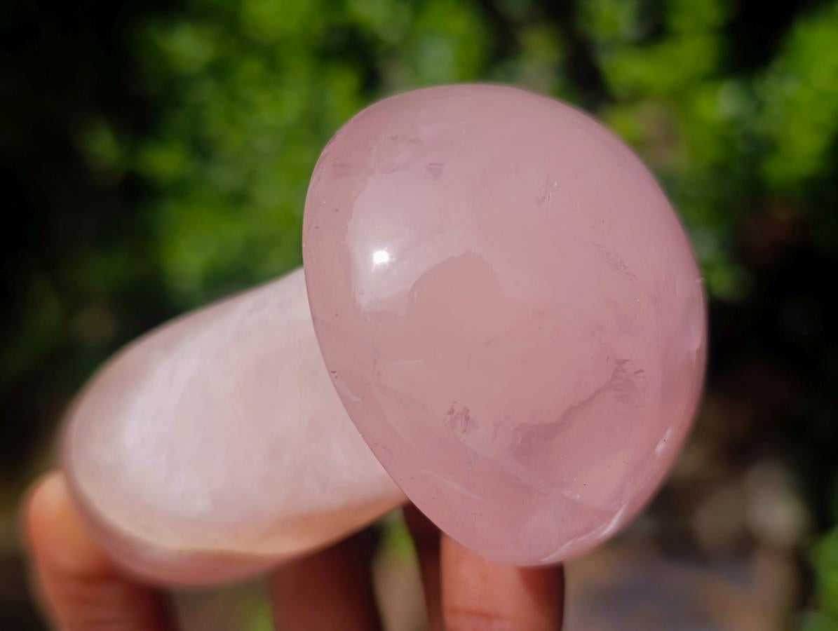 Polished Gemmy Rose Quartz Mushrooms x 6 From Madagascar - Toprock Gemstones and Minerals 