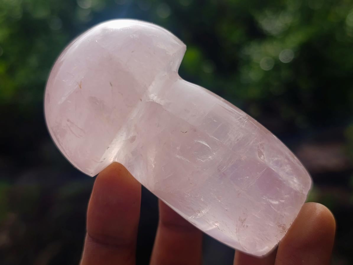 Polished Gemmy Rose Quartz Mushrooms x 6 From Madagascar - Toprock Gemstones and Minerals 