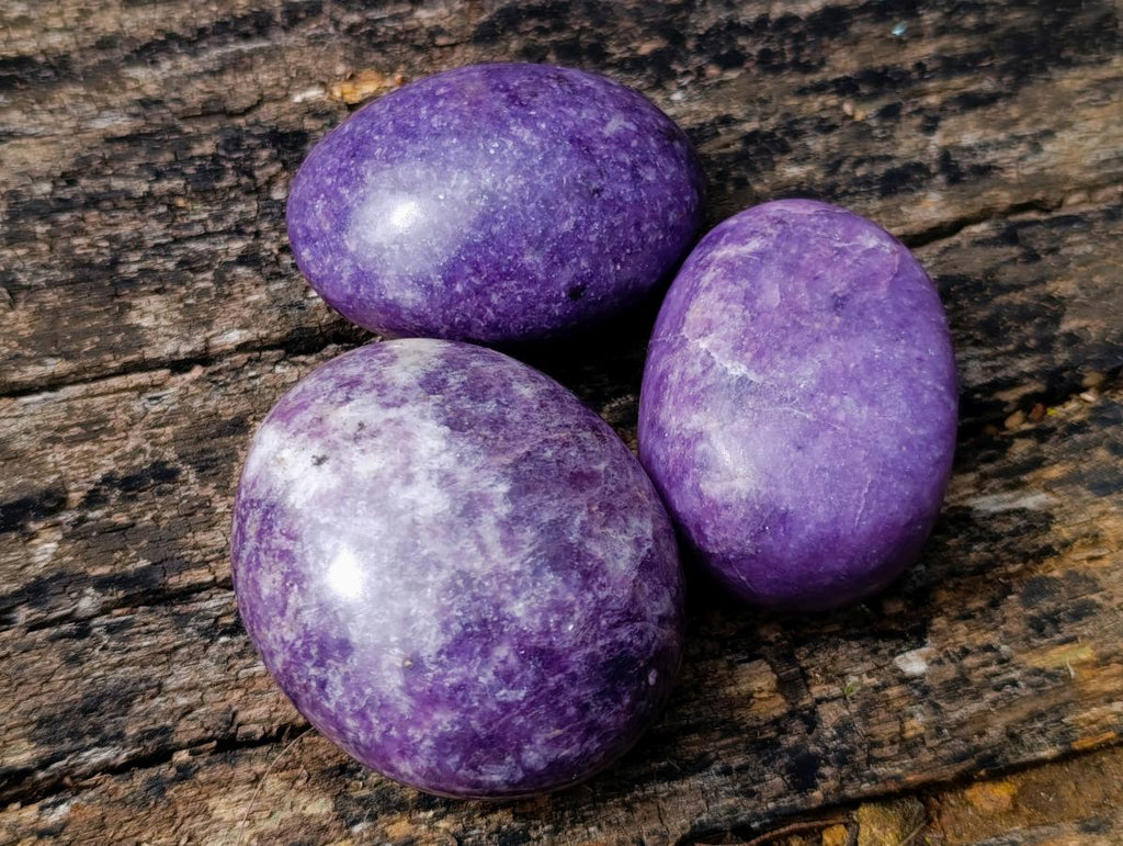 Polished Lepidolite Palm Stones x 12 From Zimbabwe - Toprock Gemstones and Minerals 