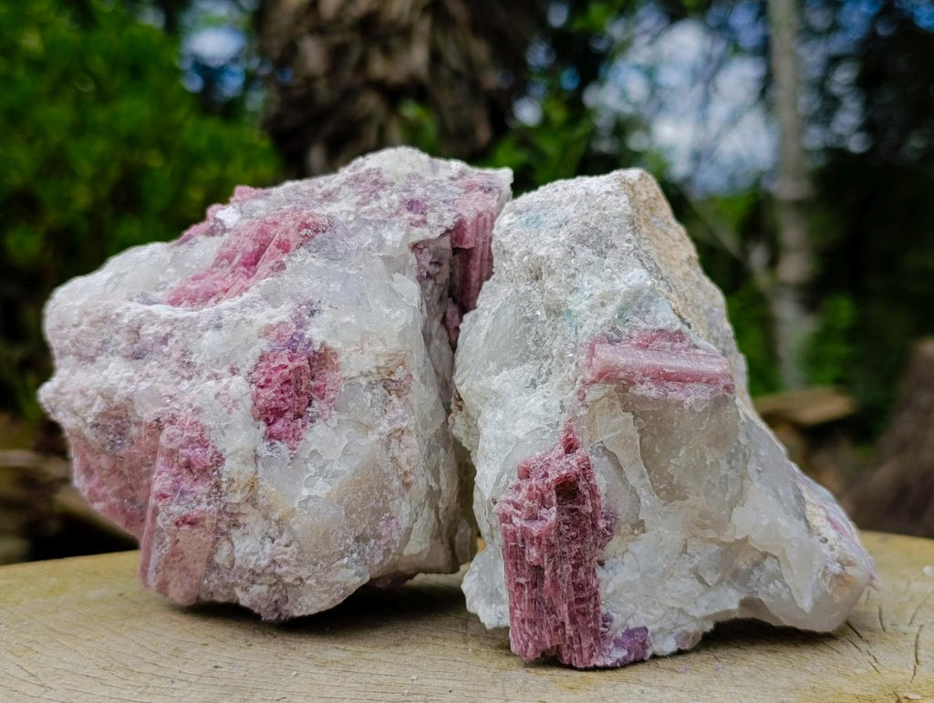 Natural Pink Rubellite Tourmaline Specimens x 2 From Karibib, Namibia - Toprock Gemstones and Minerals 