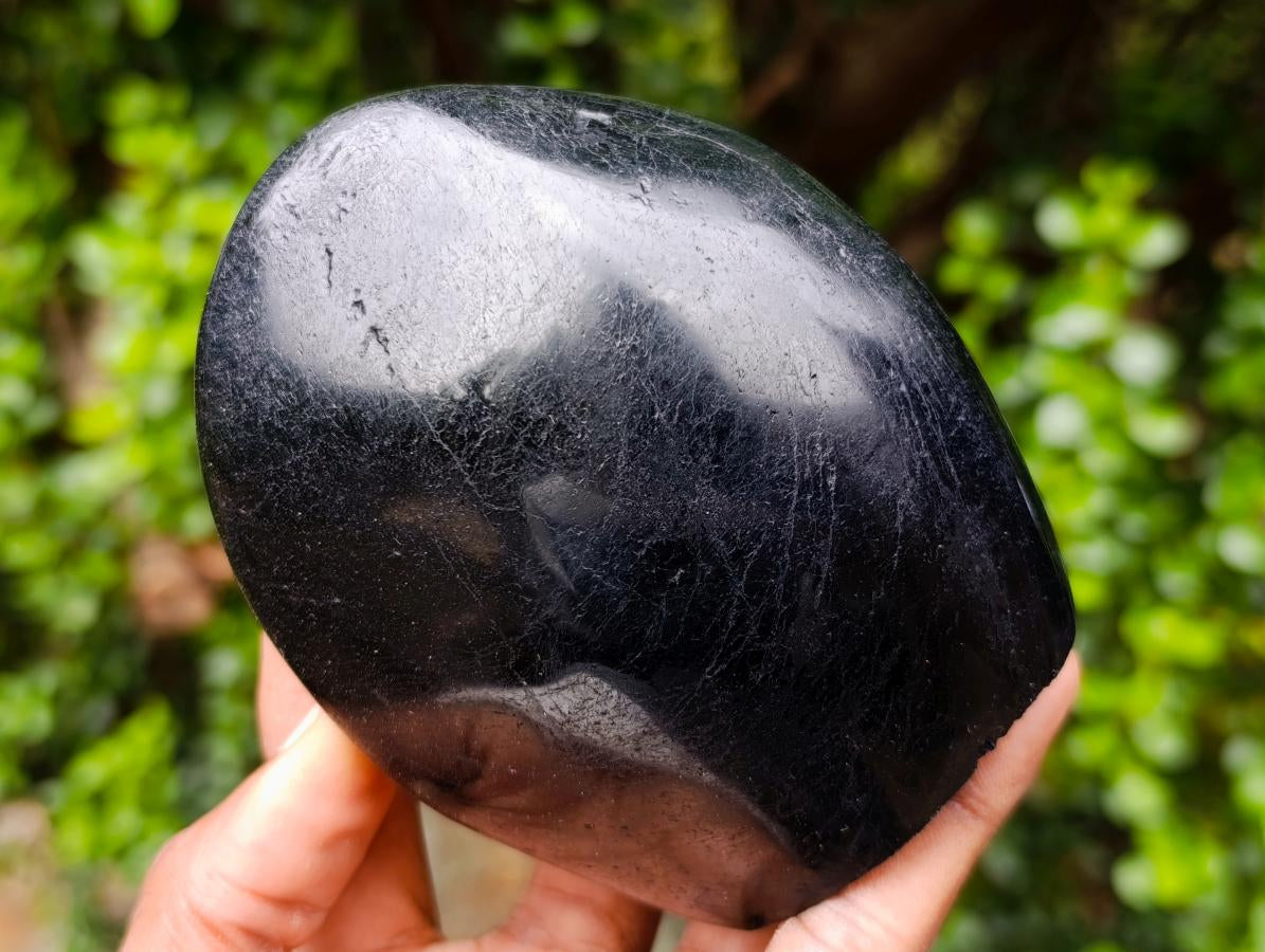 Polished Black Tourmaline Standing Display Pieces x 2 From Madagascar - Toprock Gemstones and Minerals 