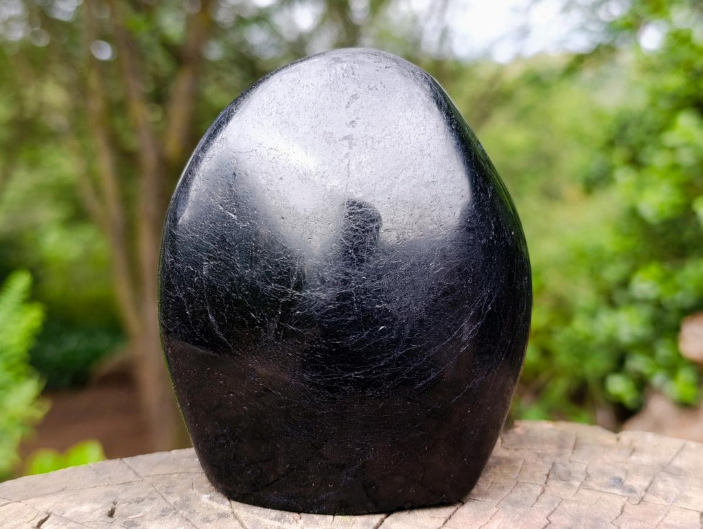 Polished Black Tourmaline Standing Display Pieces x 2 From Madagascar - Toprock Gemstones and Minerals 