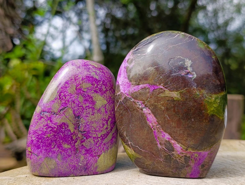 Polished Stichtite Standing Display Pieces x 3 From Barberton, South Africa - Toprock Gemstones and Minerals 