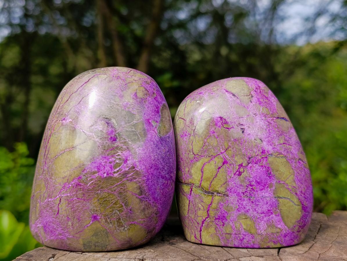 Polished Stichtite Standing Display Pieces x 3 From Barberton, South Africa - Toprock Gemstones and Minerals 