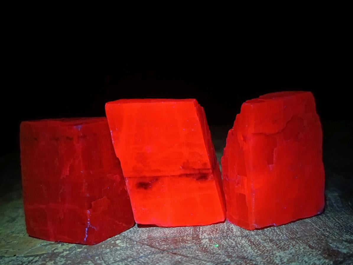 Natural Rhombohedral Sunset Orange Calcite Specimens x 35 From Spitzkop, Namibia