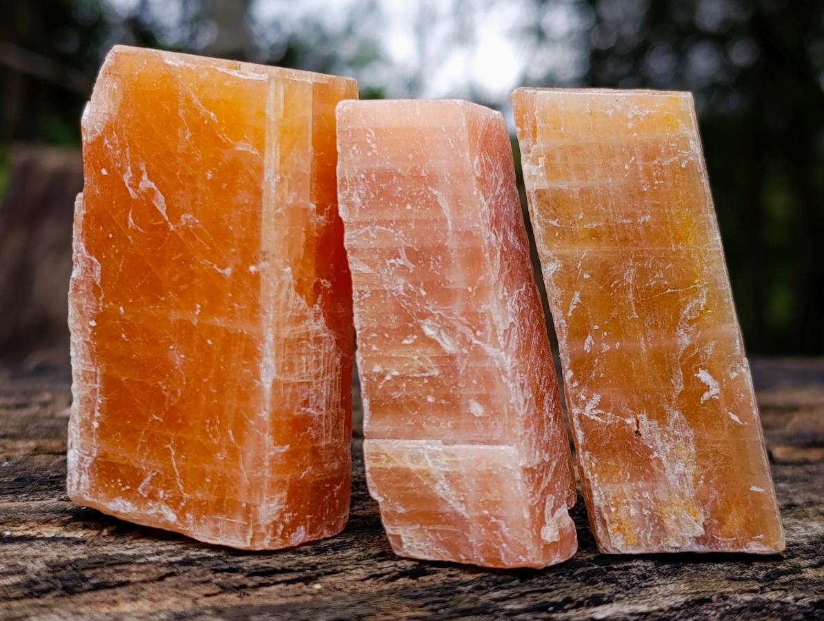 Natural Rhombohedral Sunset Orange Calcite Specimens x 35 From Spitzkop, Namibia - Toprock Gemstones and Minerals 