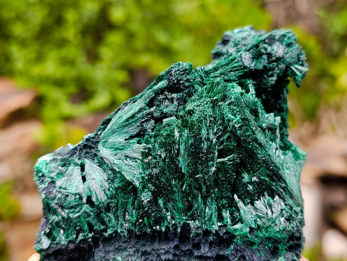 Natural Silky Malachite Specimens x 2 From Kasompe, Congo - Toprock Gemstones and Minerals 