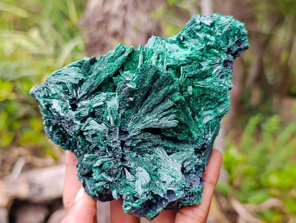 Natural Silky Malachite Specimens x 2 From Kasompe, Congo