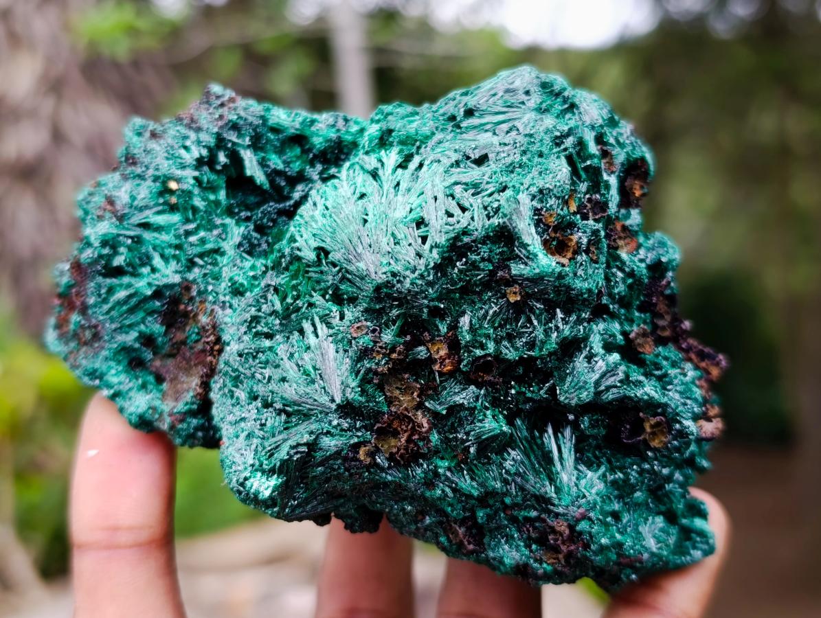 Natural Silky Malachite Specimens x 2 From Kasompe, Congo - Toprock Gemstones and Minerals 