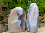 Polished Banded Agate Standing Free Forms x 3 From Madagascar - Toprock Gemstones and Minerals 