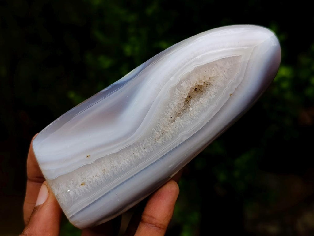 Polished Banded Agate Standing Free Forms x 3 From Madagascar - Toprock Gemstones and Minerals 