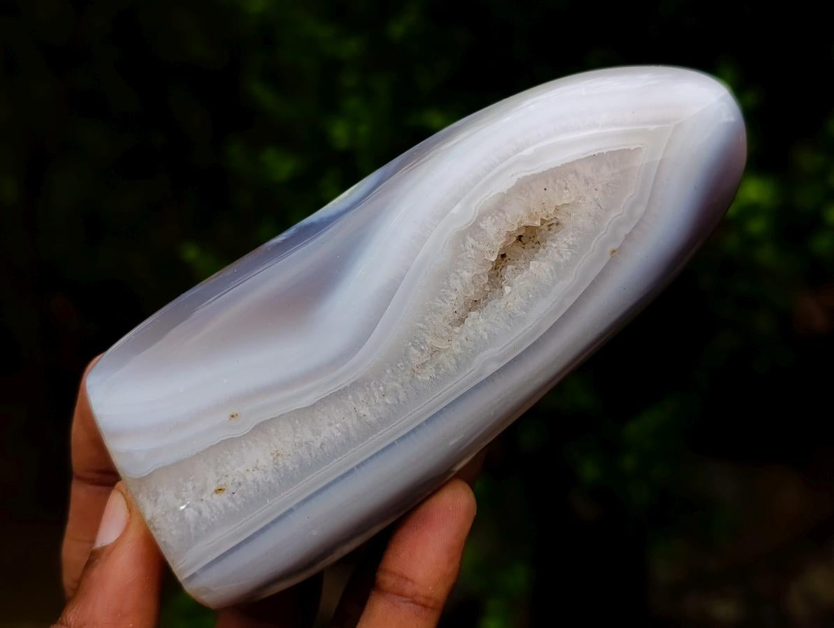 Polished Banded Agate Standing Free Forms x 3 From Madagascar - Toprock Gemstones and Minerals 
