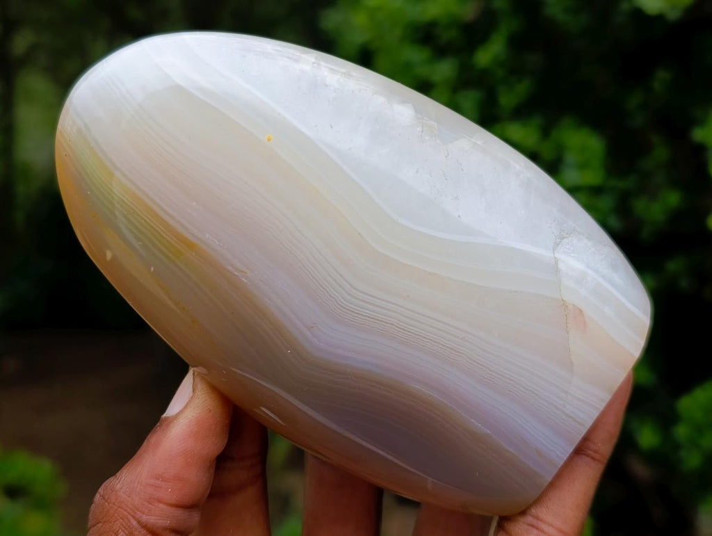 Polished Banded Agate Standing Free Forms x 3 From Madagascar - Toprock Gemstones and Minerals 