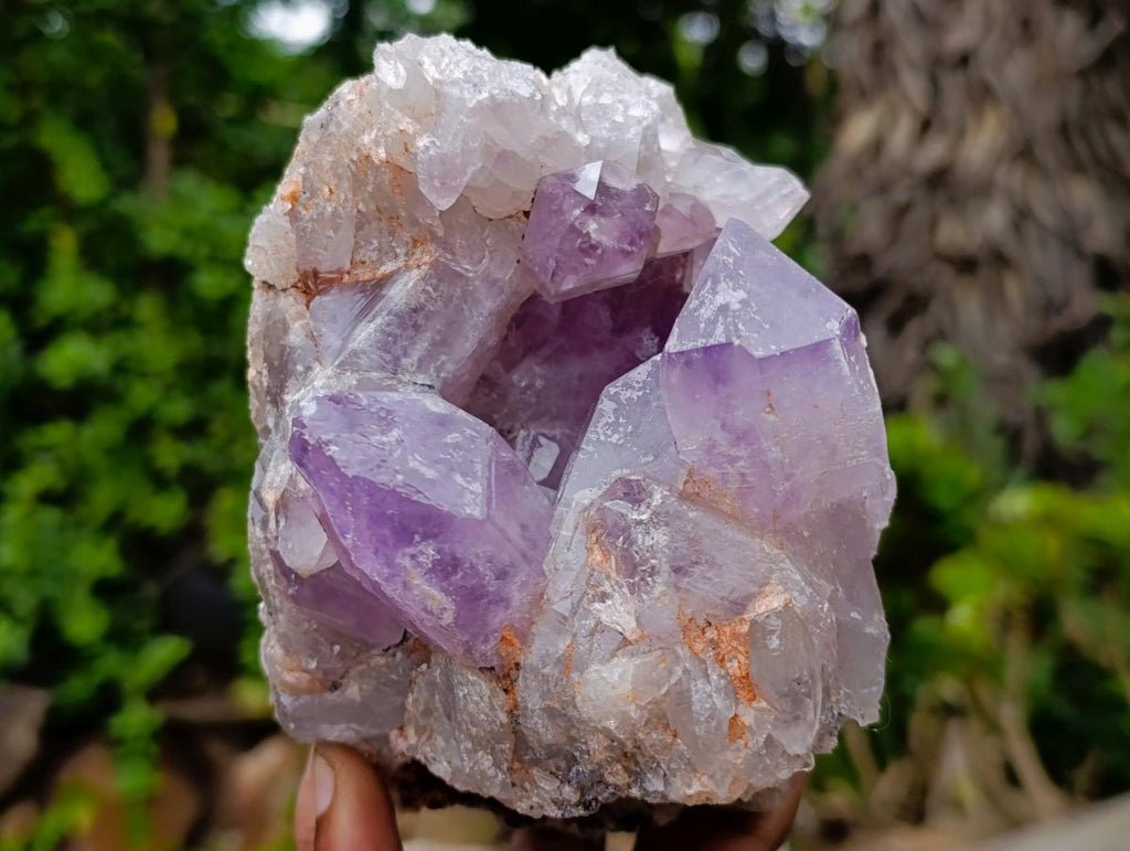 Natural Jacaranda Amethyst Crystal Clusters x 2 From Mumbwa, Zambia - Toprock Gemstones and Minerals 