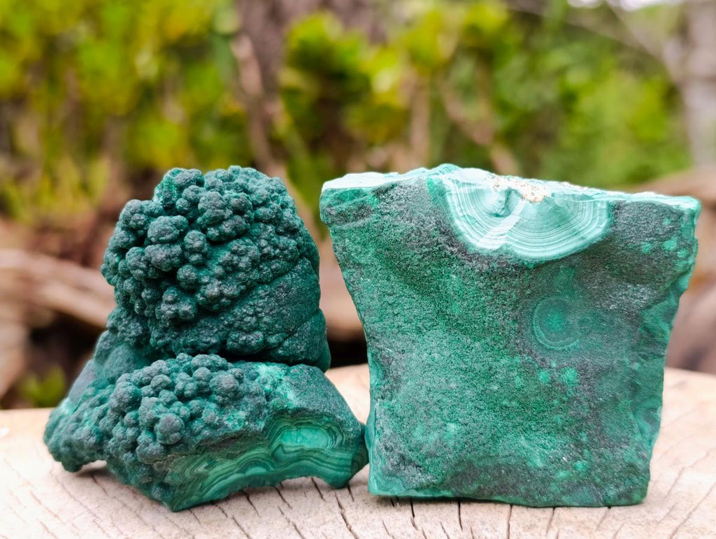 Natural Botryoidal Malachite Specimens x 6 From Congo - Toprock Gemstones and Minerals 
