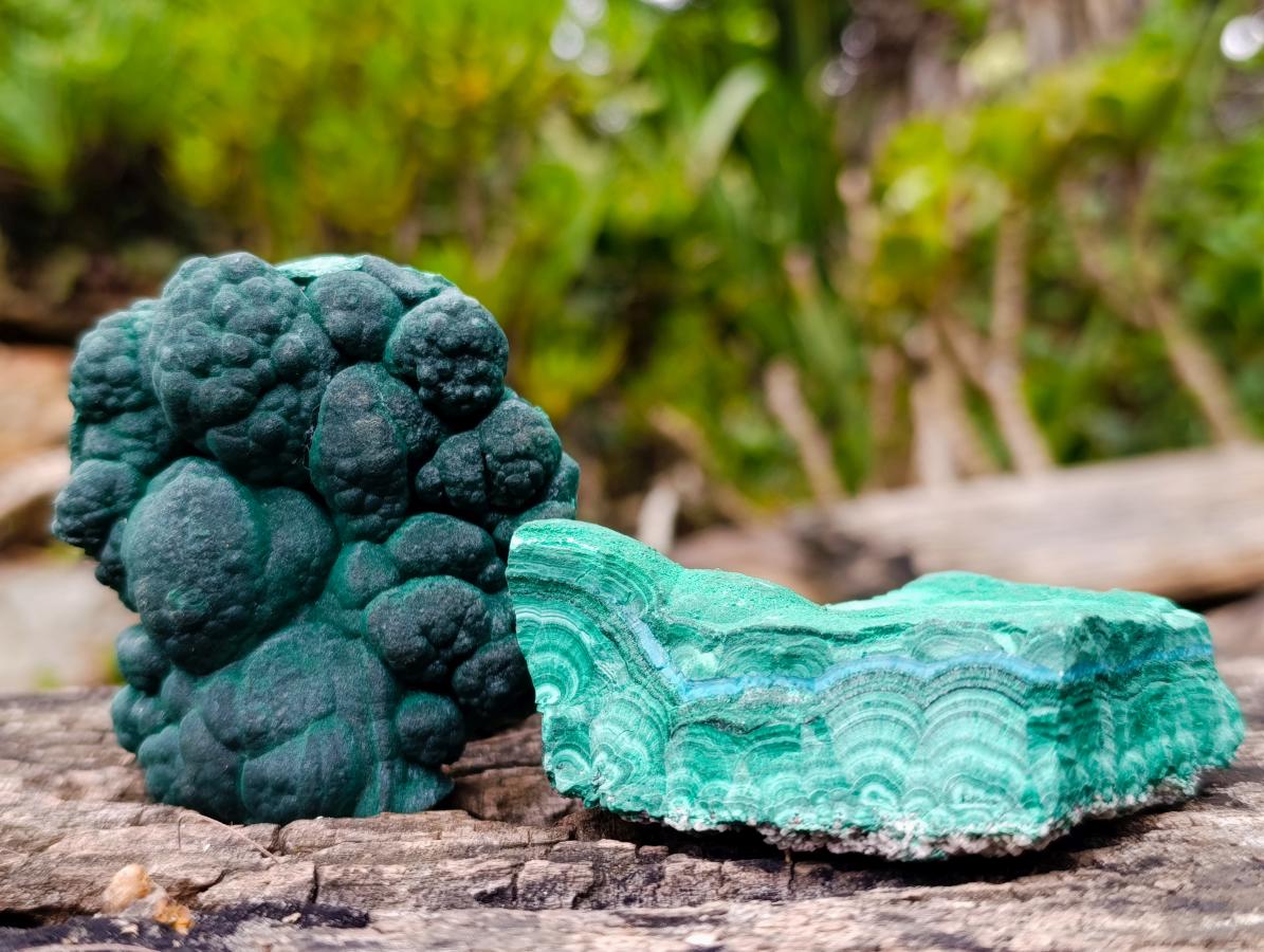 Natural Botryoidal Malachite Specimens x 6 From Congo - Toprock Gemstones and Minerals 