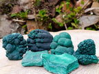 Natural Botryoidal Malachite Specimens x 6 From Congo - Toprock Gemstones and Minerals 