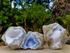 Natural Blue Lace Agate Geode Specimens x 12 From Nsanje, Malawi - Toprock Gemstones and Minerals 