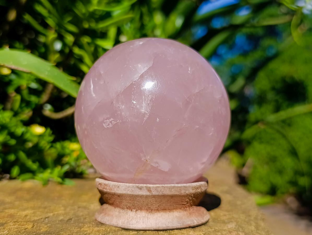 Polished Gemmy Star Rose Quartz Spheres x 2 From Madagascar - Toprock Gemstones and Minerals 