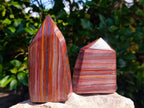 Polished Banded Tiger Iron Standing Display Crystals x 2 From South Africa - Toprock Gemstones and Minerals 