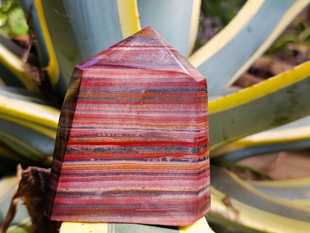 Polished Banded Tiger Iron Standing Display Crystals x 2 From South Africa - Toprock Gemstones and Minerals 