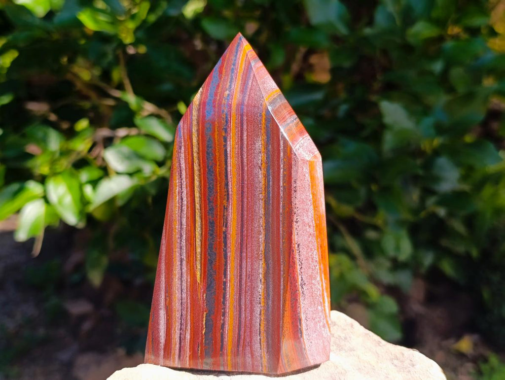 Polished Banded Tiger Iron Standing Display Crystals x 2 From South Africa - Toprock Gemstones and Minerals 