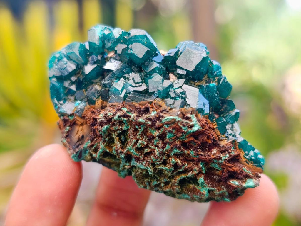 Natural Dioptase on Dolomite Specimens with Malachite x 12 From Likasi, Congo - Toprock Gemstones and Minerals 