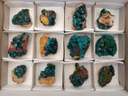 Natural Dioptase on Dolomite Specimens with Malachite x 12 From Likasi, Congo - Toprock Gemstones and Minerals 