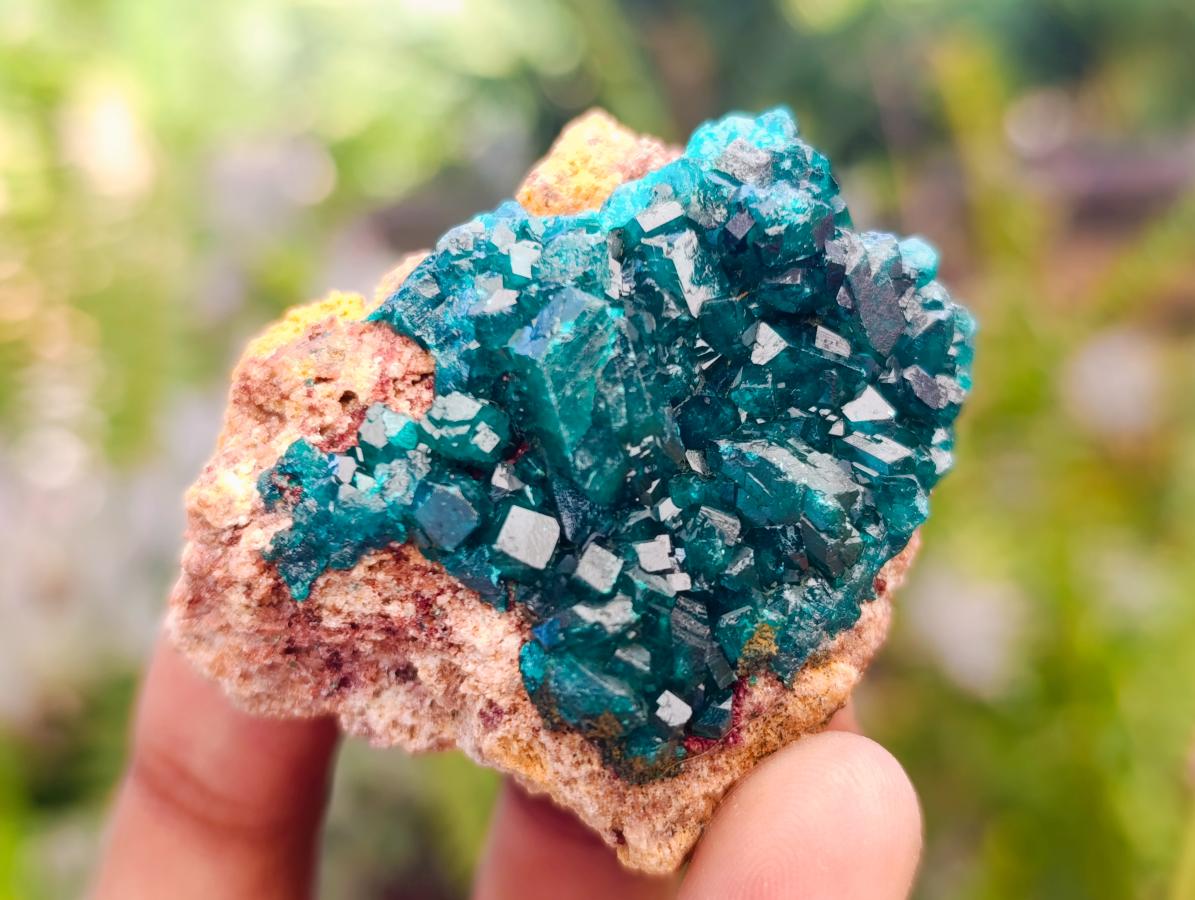 Natural Dioptase on Dolomite Specimens with Malachite x 12 From Likasi, Congo - Toprock Gemstones and Minerals 
