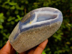 Polished Blue Lace Agate Standing Display Pieces x 6 From Nsanje, Malawi - Toprock Gemstones and Minerals 