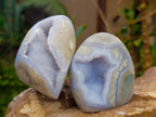 Polished Blue Lace Agate Standing Display Pieces x 6 From Nsanje, Malawi - Toprock Gemstones and Minerals 