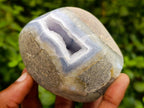 Polished Blue Lace Agate Standing Display Pieces x 6 From Nsanje, Malawi - Toprock Gemstones and Minerals 