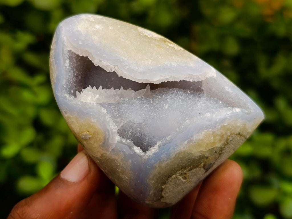 Polished Blue Lace Agate Standing Display Pieces x 6 From Nsanje, Malawi - Toprock Gemstones and Minerals 
