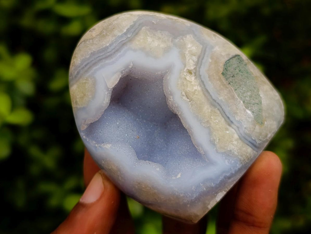 Polished Blue Lace Agate Standing Display Pieces x 6 From Nsanje, Malawi - Toprock Gemstones and Minerals 