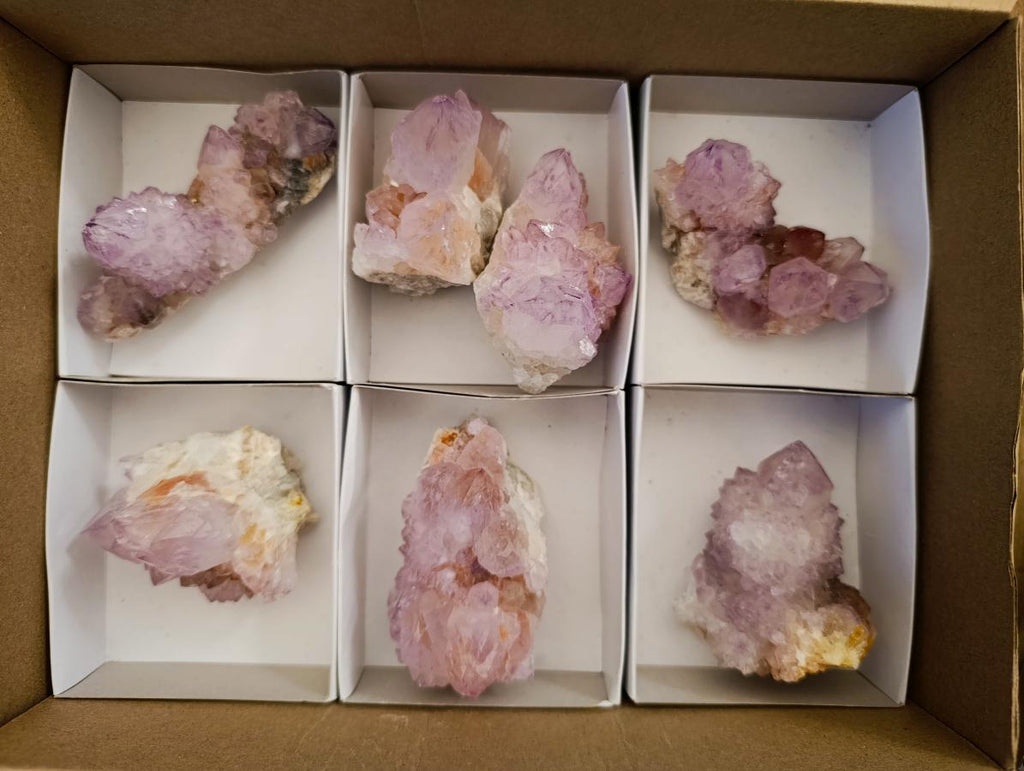 Natural Sunburst Spirit Amethyst Clusters x 7 From Boekenhouthoek, South Africa - Toprock Gemstones and Minerals 