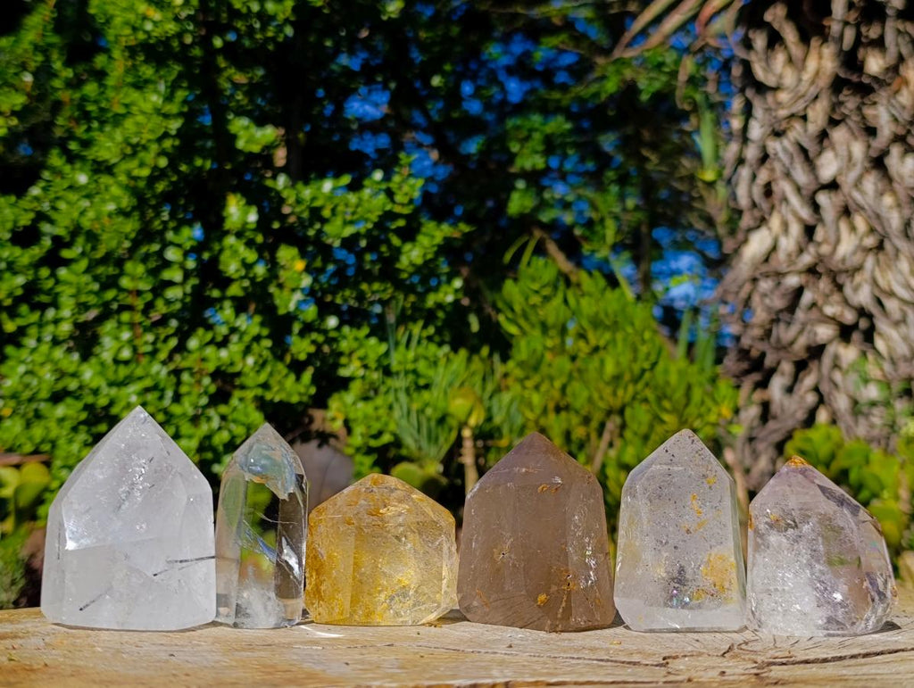 Polished Mix of Quartz Crystals x 6 From Madagascar - Toprock Gemstones and Minerals 