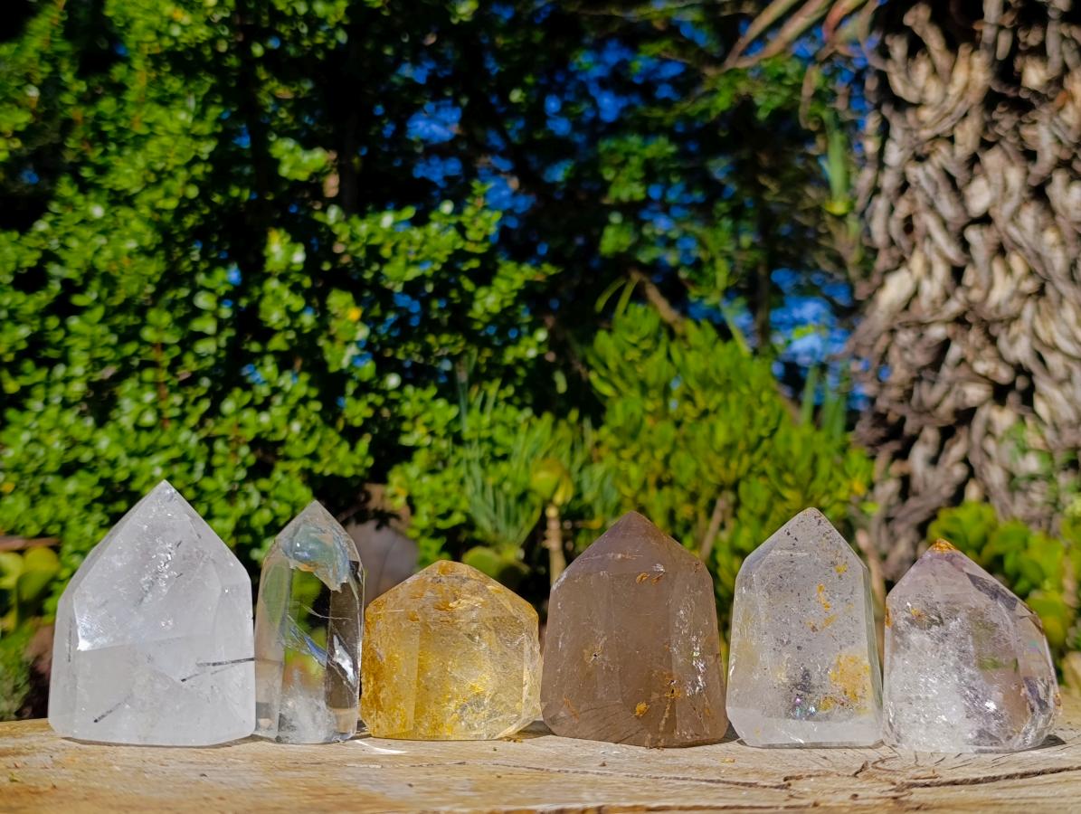 Polished Mix of Quartz Crystals x 6 From Madagascar - Toprock Gemstones and Minerals 